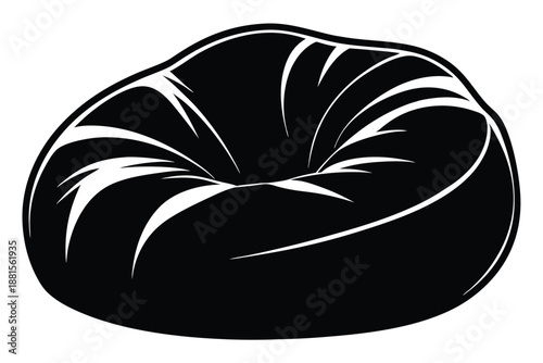 bean bag chair silhouette line art vector illustration