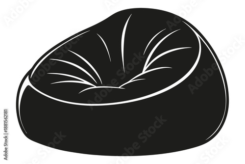 bean bag chair silhouette line art vector illustration