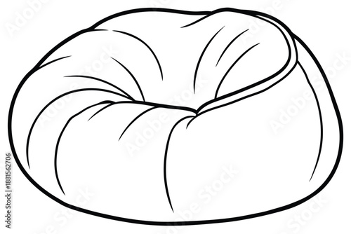 bean bag chair silhouette line art vector illustration