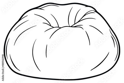 bean bag chair silhouette line art vector illustration