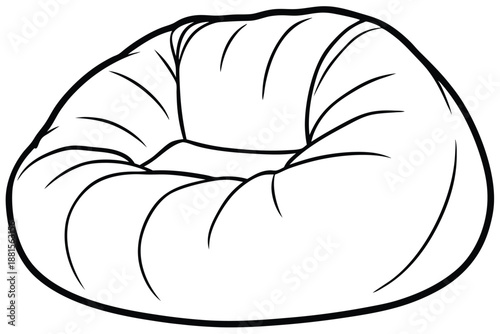 bean bag chair silhouette line art vector illustration
