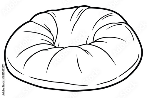 bean bag chair silhouette line art vector illustration