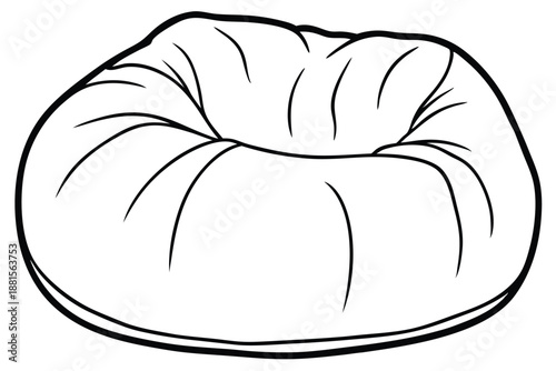 bean bag chair silhouette line art vector illustration