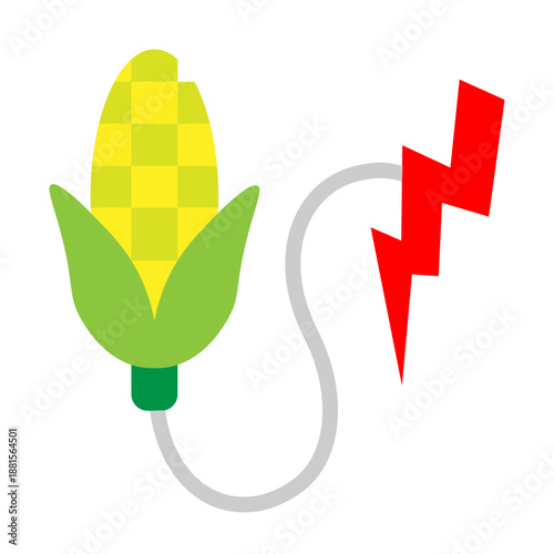 Biomass Energy Vector Flat Icon Design