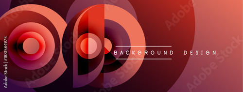 Abstract geometric shapes, vibrant red purple gradients. Modern design elements create dynamic visual impact. Background suitable for banners, presentations.