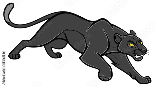 a cartoon black panther in a dynamic pose silhouette high quality professional detailed modern elegant stylish