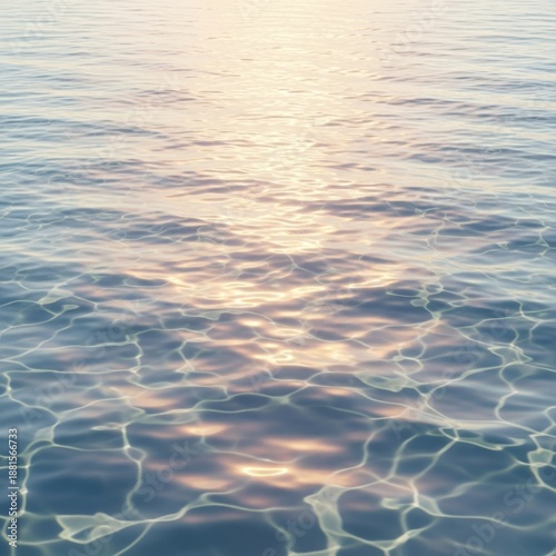 Sunlit water shimmers, creating a delicate, rippled pattern. Calm, soft hues