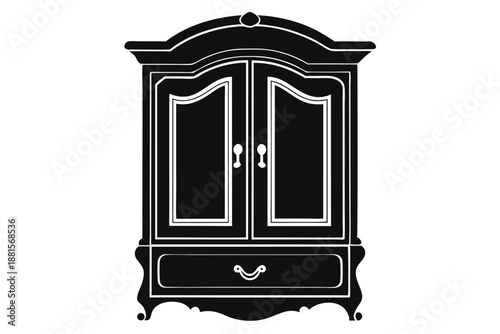 armoire silhouette line art vector illustration