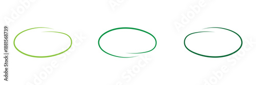 Hand drawn, pen draw green circle. Highlight green circle. Line art for marking text, number, note. vector illustration eps 10 .
