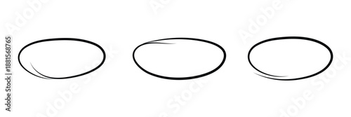 Hand drawn, pen draw green circle. Highlight green circle. Line art for marking text, number, note. vector illustration eps 10 .