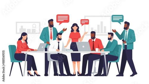 Business Professionals Meeting and Discussing Ideas.