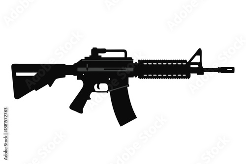 ar 15 gun silhouette line art vector illustration