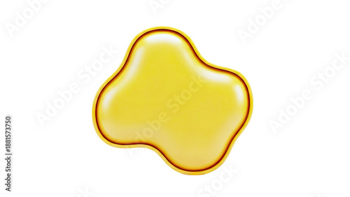Yellow blob with a dark outline on a white background