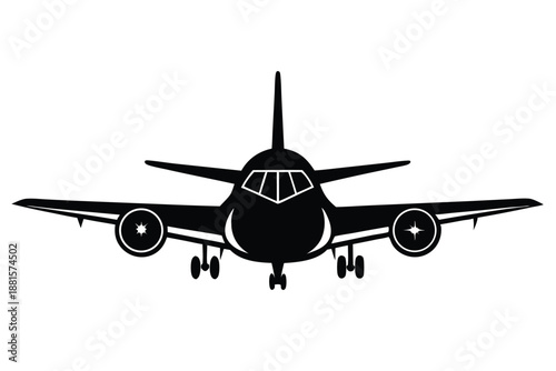 aircraft silhouette line art vector illustration