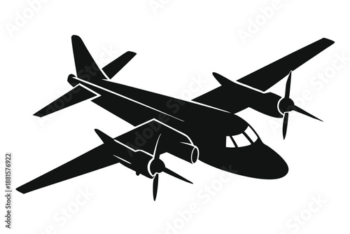aircraft silhouette line art vector illustration