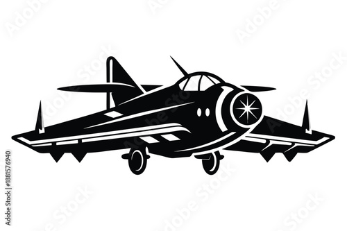 aircraft silhouette line art vector illustration