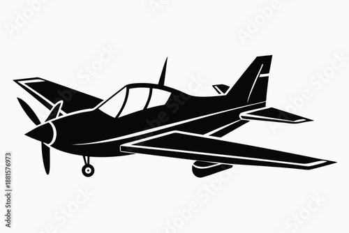 aircraft silhouette line art vector illustration