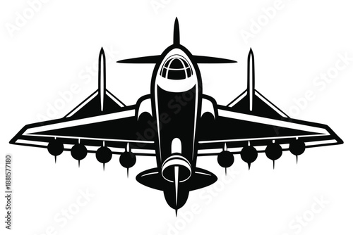 aircraft silhouette line art vector illustration