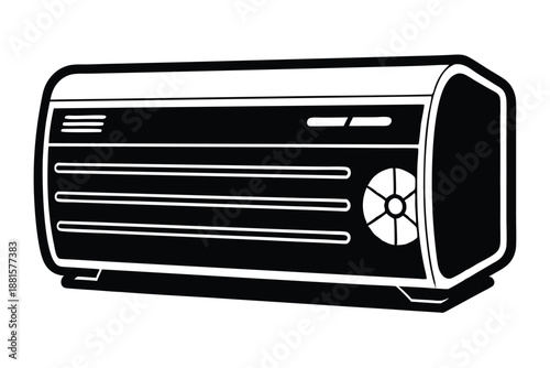 air conditioner silhouette line art vector illustration