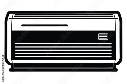 air conditioner silhouette line art vector illustration
