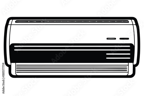 air conditioner silhouette line art vector illustration