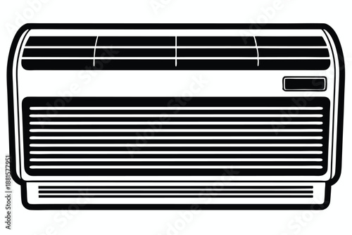air conditioner silhouette line art vector illustration