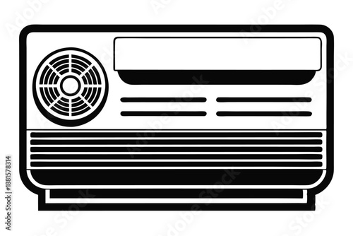 air conditioner silhouette line art vector illustration
