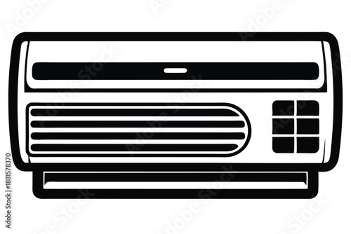 air conditioner silhouette line art vector illustration