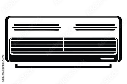 air conditioner silhouette line art vector illustration