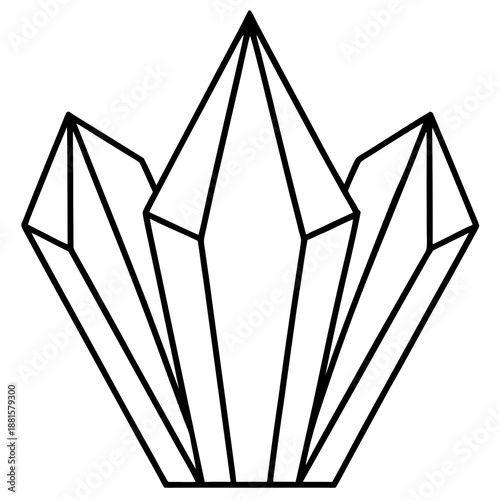 Crystal Stud line art vector