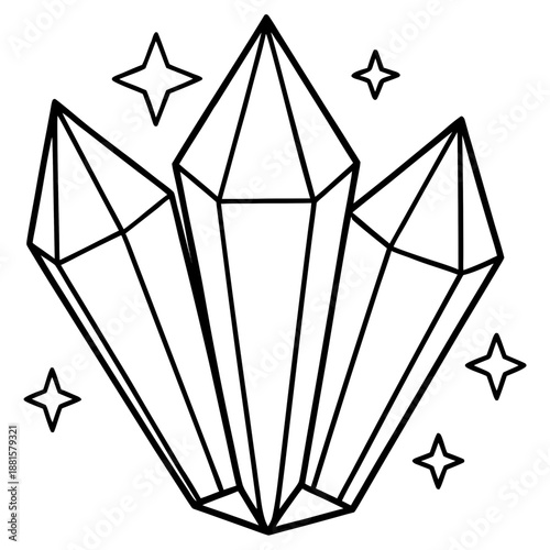 Crystal Stud line art vector