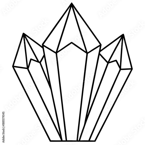 Crystal Stud line art vector