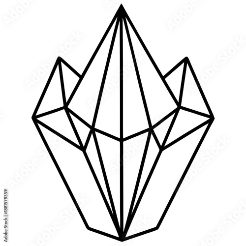 Crystal Stud line art vector