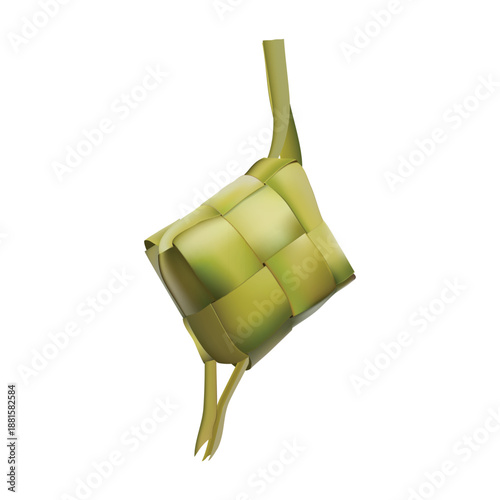 Art & IllustrationRealistic 3D ketupat made of woven palm leaves, traditional symbol of Eid al-Fitr