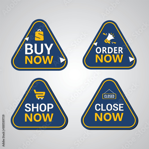 Modern Shop Now Banner with Shopping Cart and Yellow Accents