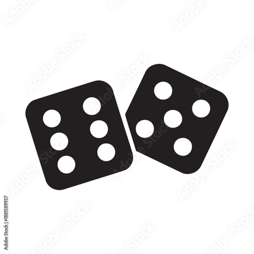 black dice icons on white background high quality