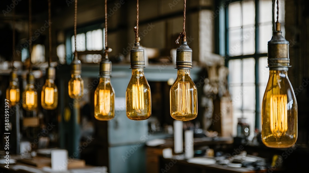 Obraz premium workspace blended with surreal lighting and creative energy symbolizing fresh business ideas