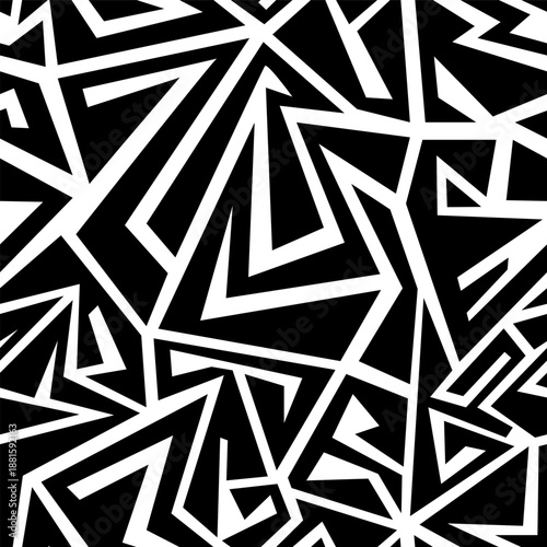 Monochrome Sharp Geometry Seamless pattern