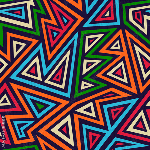 Retro Earth Tone Triangle Seamless pattern
