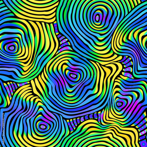 Yellow Optical Wave Seamless pattern