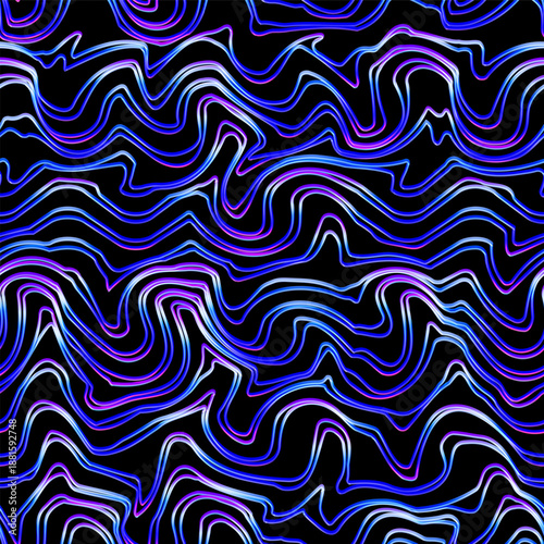 Cyber Blue Digital Wave Seamless pattern