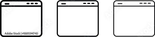 Browser Window Line Icon Set for Web Interface Concept