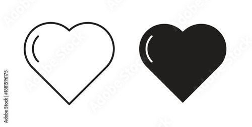 Heart icons. Outline icons vector collection. flat illustrations