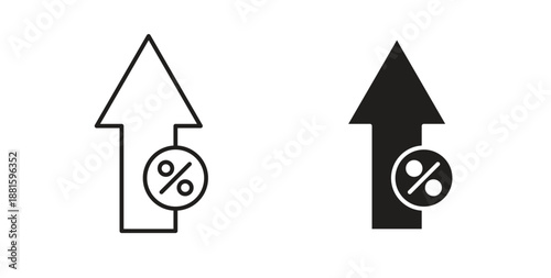High percentage icons. Outline icons vector collection. flat illustrations