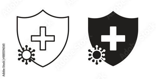 Immunity icons. Outline icons vector collection. flat illustrations