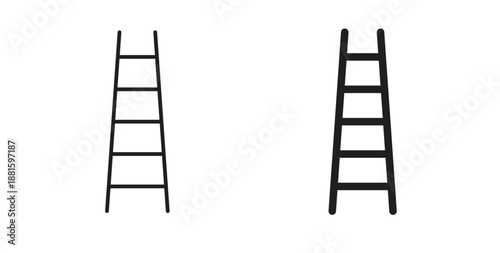 Ladder icons. Outline icons vector collection. flat illustrations
