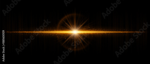 Bright optical flare with glowing streak and fine particle diffusion. Perfect for digital design, overlays, and cinematic effects with modern light depth.