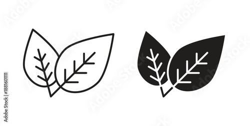 Leaf icons. Outline icons vector collection. flat illustrations