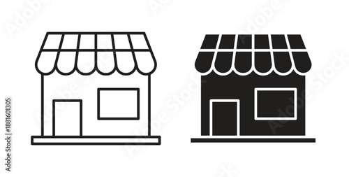 Local store icons. Outline icons vector collection. flat illustrations
