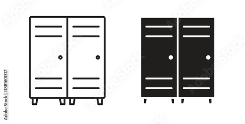 Locker icons. Outline icons vector collection. flat illustrations